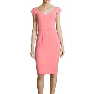 Black Halo Brooks pink cap sleeve Ponte sheath dress size 10
